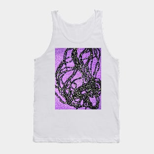 Black beads on a bright purple background Tank Top